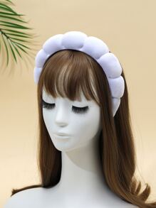 1 Miếng Nhung Rộng Băng đô cài tóc Đối với Rửa , Chăm sóc da , Trang điểm , Và Tạo kiểu - trắng - Xem 4