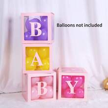 1set Transparent Baby Balloon Box Gift Surprise Box For Kids Birthday Party Decoration (balloons Not Included) - 粉色 - 查看 2