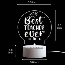 1 Miếng USB 3D Led Đèn ngủ Đồ trang trí In 3 Màu sắc , A Qủa tặng Đối với Giáo viên - trắng - Xem 4