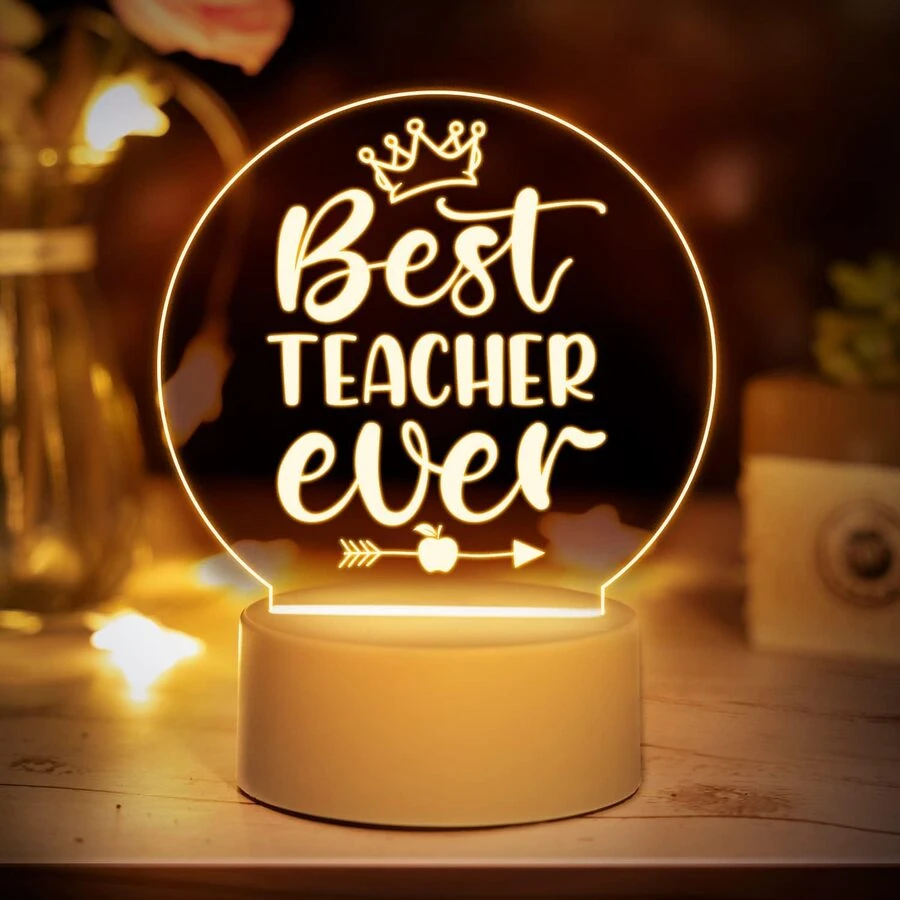 1 Miếng USB 3D Led Đèn ngủ Đồ trang trí In 3 Màu sắc , A Qủa tặng Đối với Giáo viên - trắng - Xem 1
