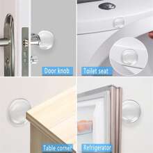 1 Miếng Vật dụng trong nhà Chặn cửa Với Keo dán , Phòng tắm Tay nắm cửa Bội thu , 6 cái/gói - Trong sáng - Xem 3