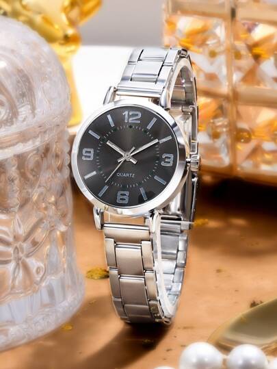 全新小巧透明數字星星鑽不銹鋼石英手錶，初高中女孩時尚運動手錶，送女孩畢業季最精美美麗的禮物