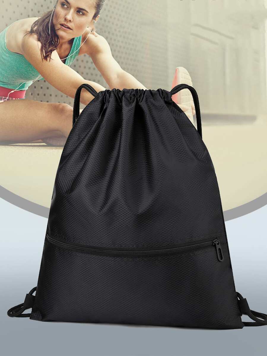 Color Block Hollow Out Toy Storage Bagtravel Gym Bag Mini Duffle Bag Women Man Child's Christmas Gifts Essential Vacation Beach Summer Waterproof Lightweight Large Capacity Portable Accessories Sport Bag For Sports For Fitness For Exercise Travel Bag For Vacation For Women For Men Travel Essential Durable Yoga Bag - Black - View 1