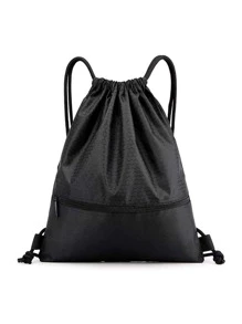 Color Block Hollow Out Toy Storage Bagtravel Gym Bag Mini Duffle Bag Women Man Child's Christmas Gifts Essential Vacation Beach Summer Waterproof Lightweight Large Capacity Portable Accessories Sport Bag For Sports For Fitness For Exercise Travel Bag For Vacation For Women For Men Travel Essential Durable Yoga Bag - Black - View 4