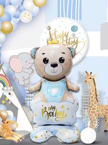 1 个蓝色 My Baby 皇冠底座熊气球， - 藍色 - 查看 2