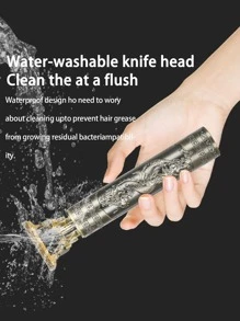 1 件 ABS 材质 USB 充电男士复古龙发型修剪器 - 銅色 - 查看 6