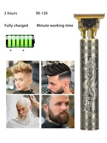 1 件 ABS 材质 USB 充电男士复古龙发型修剪器 - 銅色 - 查看 4