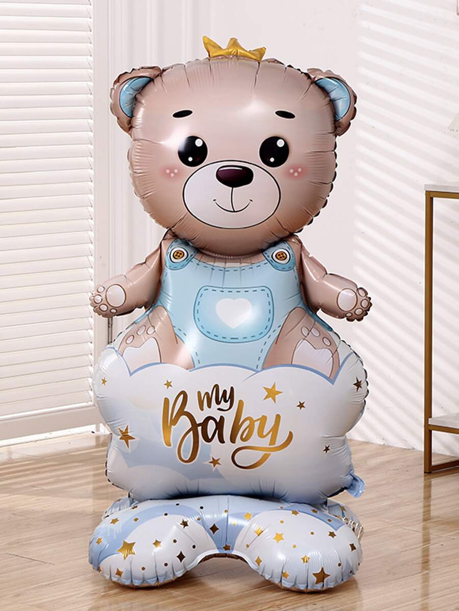 1 个蓝色 My Baby 皇冠底座熊气球， - 藍色 - 查看 1