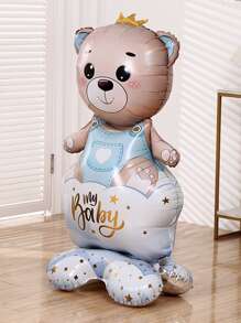 1 个蓝色 My Baby 皇冠底座熊气球， - 藍色 - 查看 3