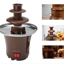 Decdeal Chocolate Fondue Fountain, Three-Layer Household Chocolate Fountain, Chocolate Melting Fondue, Chocolate Machine - Coffee Brown - View 1
