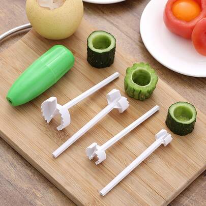 4pcs/set Multifunctional Plastic Fruit & Vegetable Corer Digging Tool For Kitchen