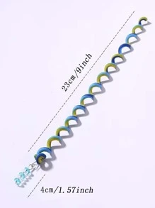 6pcs Kids Braided Colorful Rope Hair Ties, Girl Headbands Hair Accessories, Baby Spiral Top Hair Clip - Multicolor - View 3