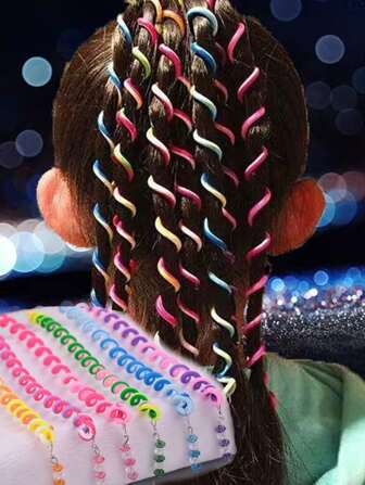 6pcs Kids Braided Colorful Rope Hair Ties, Girl Headbands Hair Accessories, Baby Spiral Top Hair Clip