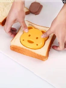 1入組三明治刀,孩子們的三明治刀和,迷你卡通小熊麵包刀三明治刀孩子們的便當盒 - 黃色 - 查看 2