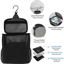 浴室架便攜-大學宿舍適用於男士-大容量,速幹帶金屬鉤-旅行淋浴包-透氣網布健身房浴室架淋浴包適用於海灘,游泳,健身房 - 黑色 - 查看 11