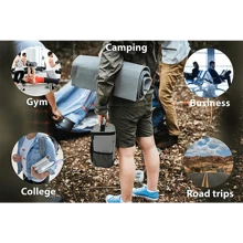 浴室架便攜-大學宿舍適用於男士-大容量,速幹帶金屬鉤-旅行淋浴包-透氣網布健身房浴室架淋浴包適用於海灘,游泳,健身房 - 黑色 - 查看 10