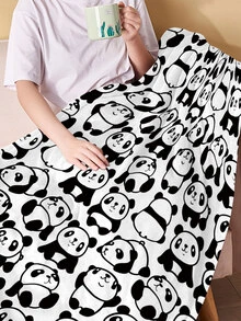 1pc Panda Fleece Blanket - Multicolor - View 2