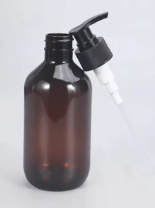 半包300毫升带泵分配瓶适用于乳液、洗发水、护发素、沐浴露空容器家居浴室装饰夏季 - 咖啡棕 - 查看 4