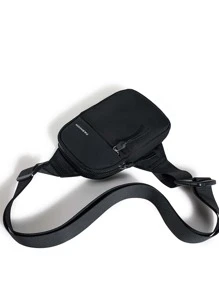 Men's Solid Color Simple Fashion Portable Chest Bag - Black - View 7