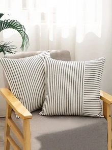 1 Stück Zebra Streifen Patchwork Kissenbezug , Modern einfach Kissenbezug für Wohnzimmer , Schlafzimmer , Sofa , und Stuhl - Schwarz und Weiss - Übersicht 3