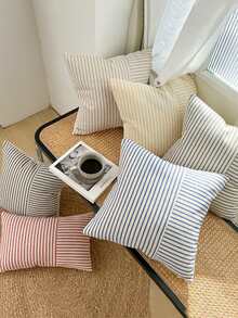 1 Stück Zebra Streifen Patchwork Kissenbezug , Modern einfach Kissenbezug für Wohnzimmer , Schlafzimmer , Sofa , und Stuhl - Schwarz und Weiss - Übersicht 4