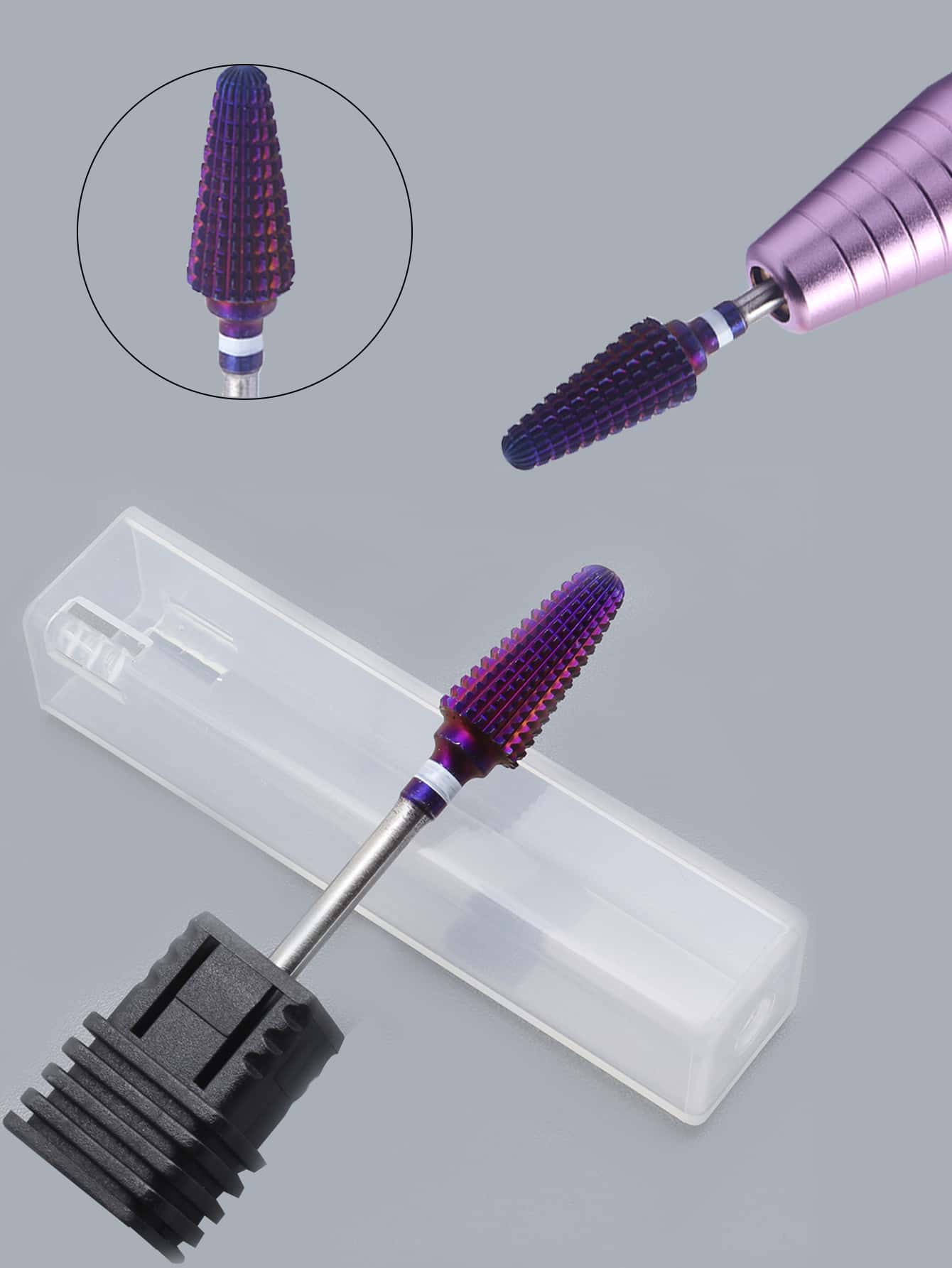 Easy Nail 2way Tím Pro Toàn Bộ Carbide Móng Khoan Móng Tay Nghệ Thuật Máy Khoan Điện Máy Dũa Dụng Cụ Làm Móng Tay Cắt Và Ba Lan Đáy móng Tay