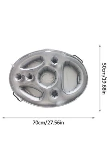 1個充氣pvc飲料架,多個隔層,適用於啤酒、水果、葡萄酒、手機,適用於泳池派對 - 銀色 - 查看 6