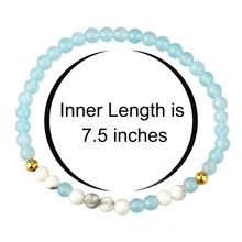 Pulsera código morse Pulsera con cuenta Luz azul natural con cuenta de moda minimalista Pulsera con cuenta significativo Pulsera con cuenta como regalo de cumpleaños para - Azul - Ver 6