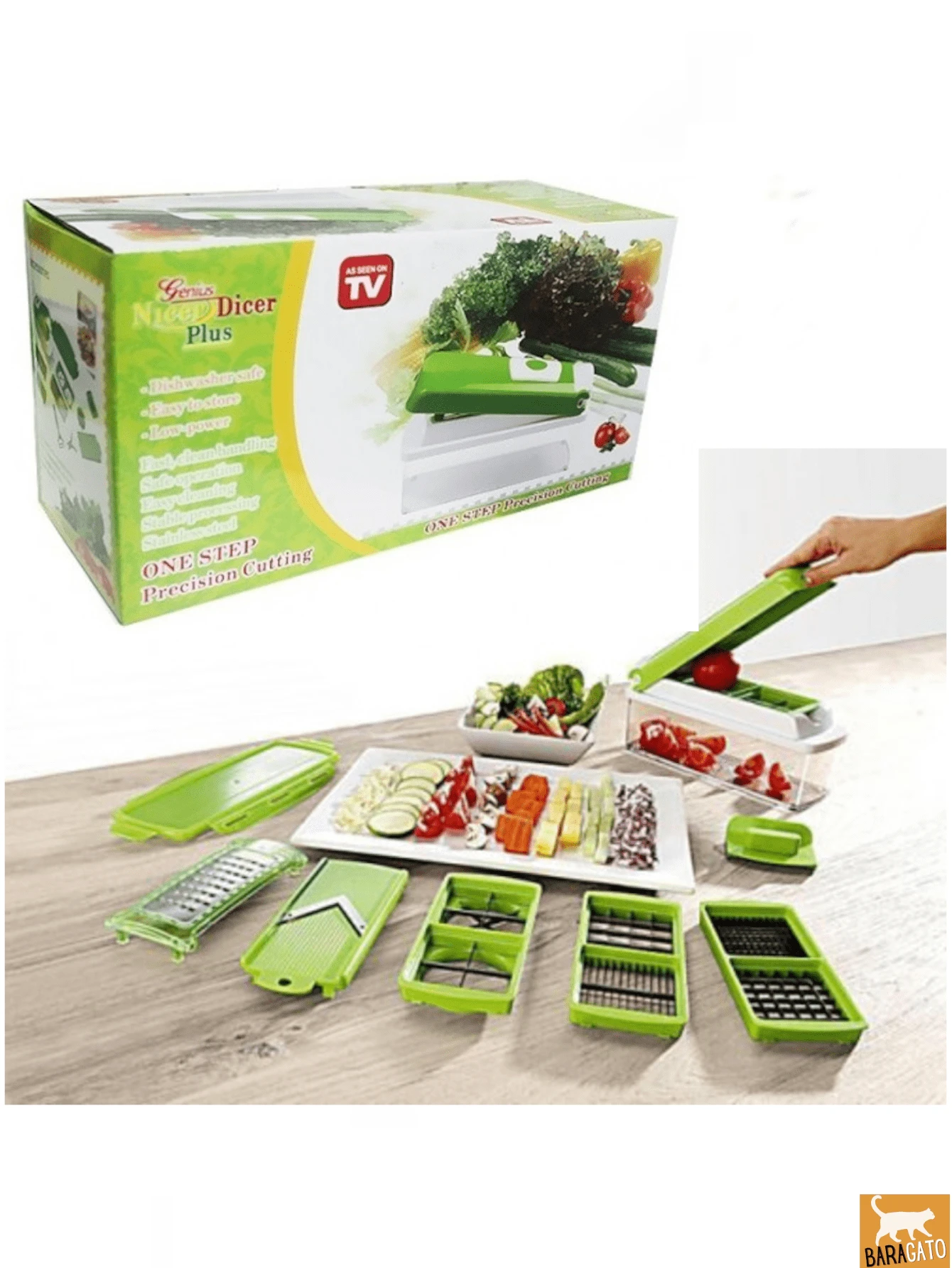 Fruit And Vegetable Cutter, Grater And Chopper GENIUS NICER DICER PLUS Compact Precision Cutter Cuts Easily And Quickly Package With Multiple Accessories To Chop, Cut, Grate And Peel To Prepare Any Type Of Salad Prepare Healthy Food More Easily