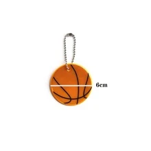 10pcs/pack 6cm Reflective Basketball Style Pvc Keychain For Bike Decoration - Yellow - View 2