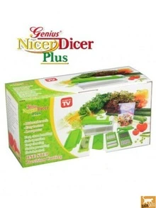 Fruit And Vegetable Cutter, Grater And Chopper GENIUS NICER DICER PLUS Compact Precision Cutter Cuts Easily And Quickly Package With Multiple Accessories To Chop, Cut, Grate And Peel To Prepare Any Type Of Salad Prepare Healthy Food More Easily