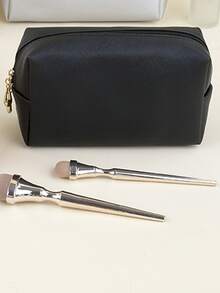 1pc Portable Travel Cosmetic Storage Bag - Black - View 2