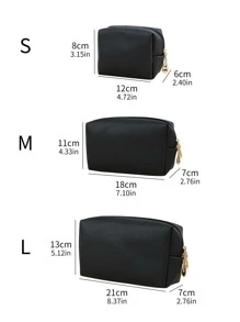 1pc Portable Travel Cosmetic Storage Bag - Black - View 5