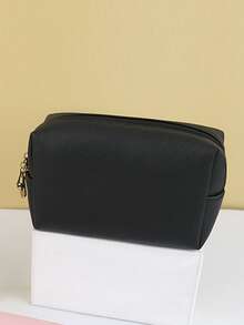 1pc Portable Travel Cosmetic Storage Bag - Black - View 3