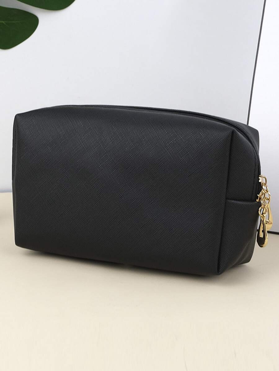 1pc Portable Travel Cosmetic Storage Bag - Black - View 1