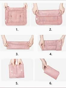 加厚版 7 件套收纳袋行李袋收纳袋旅行配件粉色 - 粉色 - 查看 3