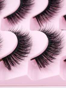 7雙透明大容量輕便蒲公英設計纖維稠密使眼睛更大自然隱形垂釣線莖假睫毛適用於日常彩妝自然 - 黑色 - 查看 4