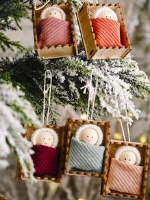 1pc Christmas Celebration Wooden Box Toy Pendant - Multicolor - View 5