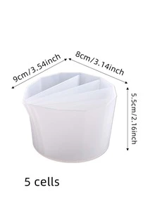 1pc Epoxy Resin Casting Fluid Pigment 2345-compartment Mixing Nozzle, Silica Gel Funnel, Silicone Color Separating Cup, Crystal Dropping Point Grid-shaped Color Separating Cup - White - View 5