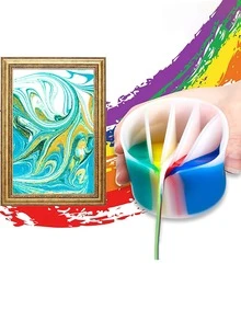 1pc Epoxy Resin Casting Fluid Pigment 2345-compartment Mixing Nozzle, Silica Gel Funnel, Silicone Color Separating Cup, Crystal Dropping Point Grid-shaped Color Separating Cup - White - View 3