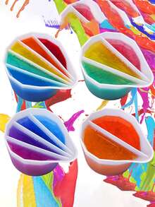 1pc Epoxy Resin Casting Fluid Pigment 2345-compartment Mixing Nozzle, Silica Gel Funnel, Silicone Color Separating Cup, Crystal Dropping Point Grid-shaped Color Separating Cup - White - View 2