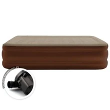 Shendy Vendy Colchón inflable de tamaño queen resistente con bomba de aire - Marrón - Ver 2