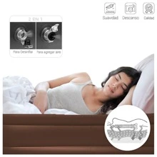 Shendy Vendy Colchón inflable de tamaño queen resistente con bomba de aire - Marrón - Ver 5