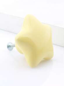 1pc Yellow Star-shaped Ceramic Drawer Handle - Yellow - View 6