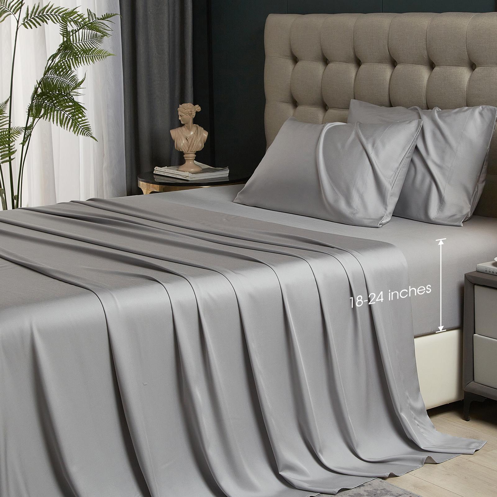 Bamboo Sheets Extra Deep Pocket Sheets Fits 1824 Inch Thick Mattress