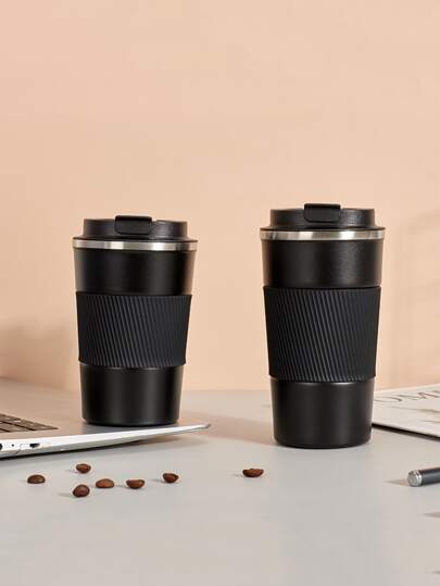 1 件带防漏盖的旅行杯，隔热可重复使用的咖啡杯，适用于冷热饮品/茶，便携式不锈钢保温外卖旅行咖啡杯，适用于汽车