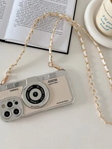 苹果斜挎手机壳 斜挎相机设计手机壳 带挂绳 防水防震防摔防刮 - 米色 - 查看 4