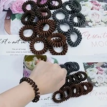 18 piezas de lazos de pelo en espiral para coleta, lazos de pelo en espiral para cabello grueso, fino, sin marcas para mujeres y niñas, lazos de pelo en espiral para todo tipo de cabello - Multicolor - Ver 3