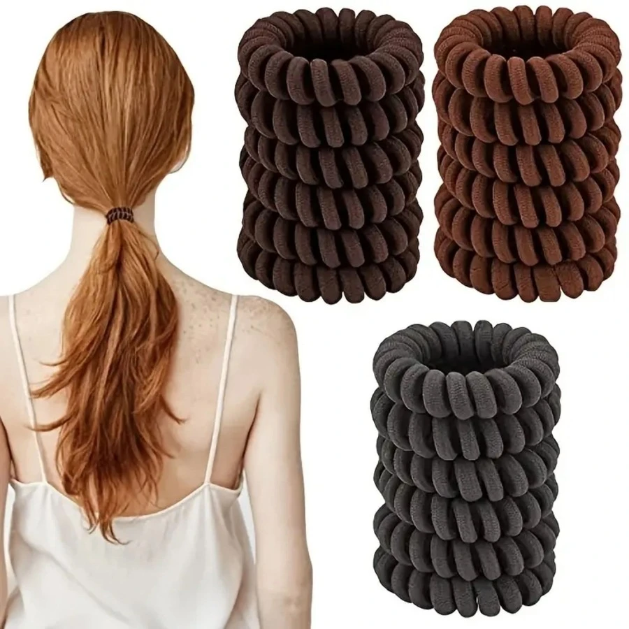 18 piezas de lazos de pelo en espiral para coleta, lazos de pelo en espiral para cabello grueso, fino, sin marcas para mujeres y niñas, lazos de pelo en espiral para todo tipo de cabello - Multicolor - Ver 1