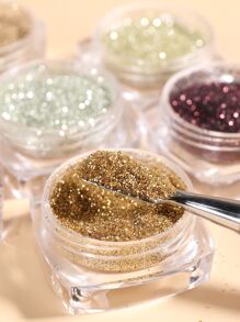 FULL BEAUTY 6粒指甲闪粉颜料粉 Y2K美学全息金酒红色系列闪亮亮片DIY美甲装饰 - 彩色 - 查看 7